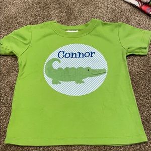 Green short sleeve alligator shirt